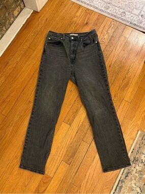 Levi’s Black 70s High Rise Slim Straight Jeans